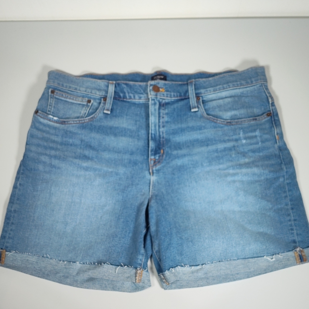 NWT J. Crew High Rise Cutoff Boy Shorts denim shorts 33